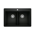 כיור בלנקו דיאמונד כפול DIAMOND Equal Double BLANCO | DIAMOND - שחור