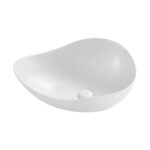 כיור חרס מונח לארון אמבטיה 8710 CARLOS - לבן מבריק