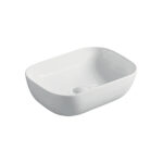 כיור מונח חרס מלבני לאמבטיה 8426 CARLOS - לבן מבריק