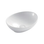 כיור חרס מונח אובלי 2166 CARLOS - לבן מבריק