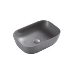 כיור מונח חרס מלבני לאמבטיה 8426 CARLOS - אפור בהיר מט