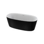 אמבטיה מונחת 160/75 סגנון מודרני ויין FALCONS WINE-M - ציפוי חיצוני שחור מט, פנים לבן מט