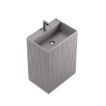 כיור אמבטיה עומד ריצפתי ריזן | CARLOS CONTOURED - אפור בהיר מט